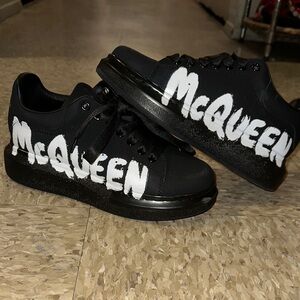 Black Sneakers with White McQueen Logo